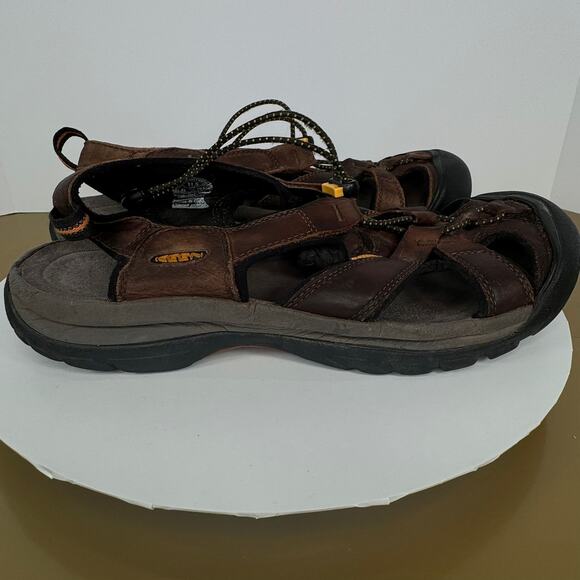 Keen Mens Venice Brown Leather Sport Sandals Waterproof Sz 11.5 Hiking Camping - Picture 2 of 7